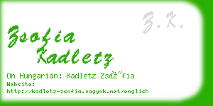 zsofia kadletz business card